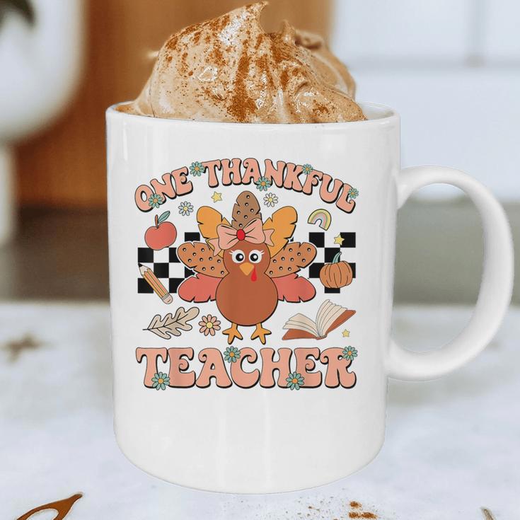 One Thankful Teacher Thanksgiving Retro Groovy Fall Teachers Graphic Print Coffee Mug, novelty gifts, funny gifts One Thankful Teacher Thanksgiving Retro Groovy Fall Teachers Graphic Print Coffee Mug, novelty gifts, funny gifts