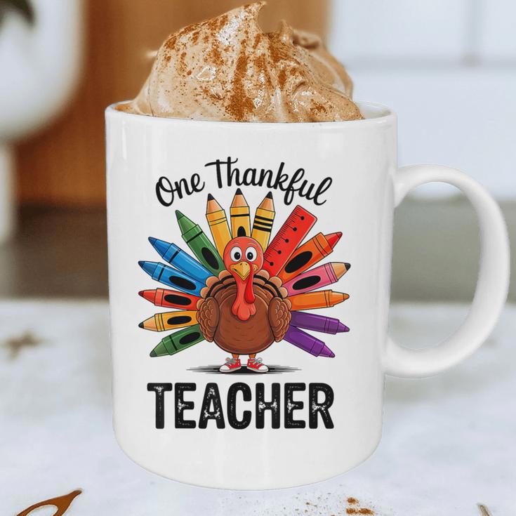 One Thankful Teacher Thanksgiving TurkeyCute Pencil Graphic Print Coffee Mug, novelty gifts, funny gifts