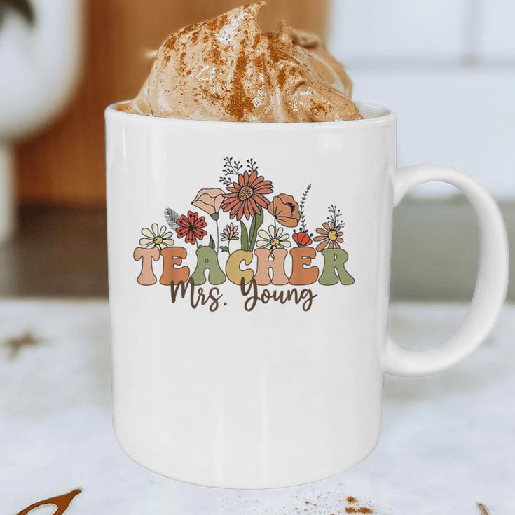 Personalized Name Teacher Mrs Young Back To School Custom Graphic Print Coffee Mug, novelty gifts, funny gifts