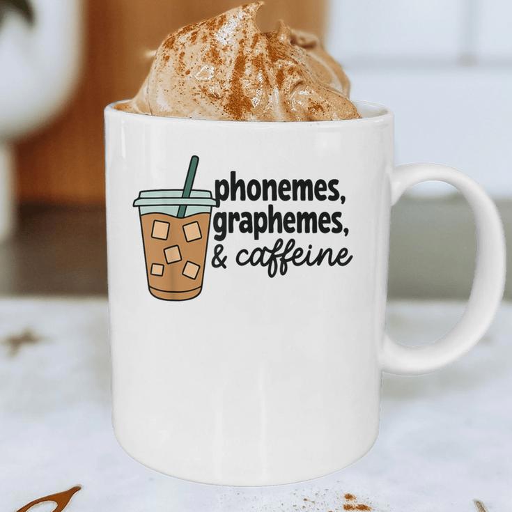 Phonemes Graphemes And Caffeine Coffee Teacher Appreciation Graphic Print Coffee Mug, novelty gifts, funny gifts
