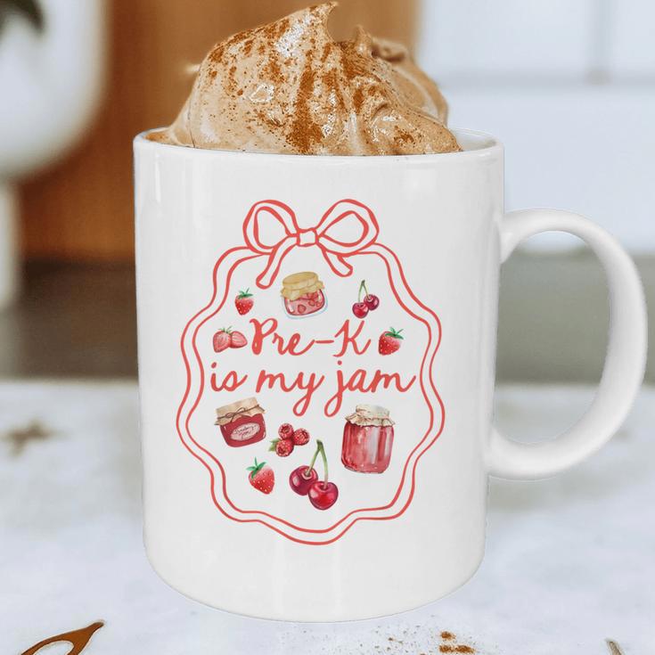 Preschool Pre-K Is My Jam Strawberry Girl Teacher Kids Graphic Print Coffee Mug, novelty gifts, funny gifts