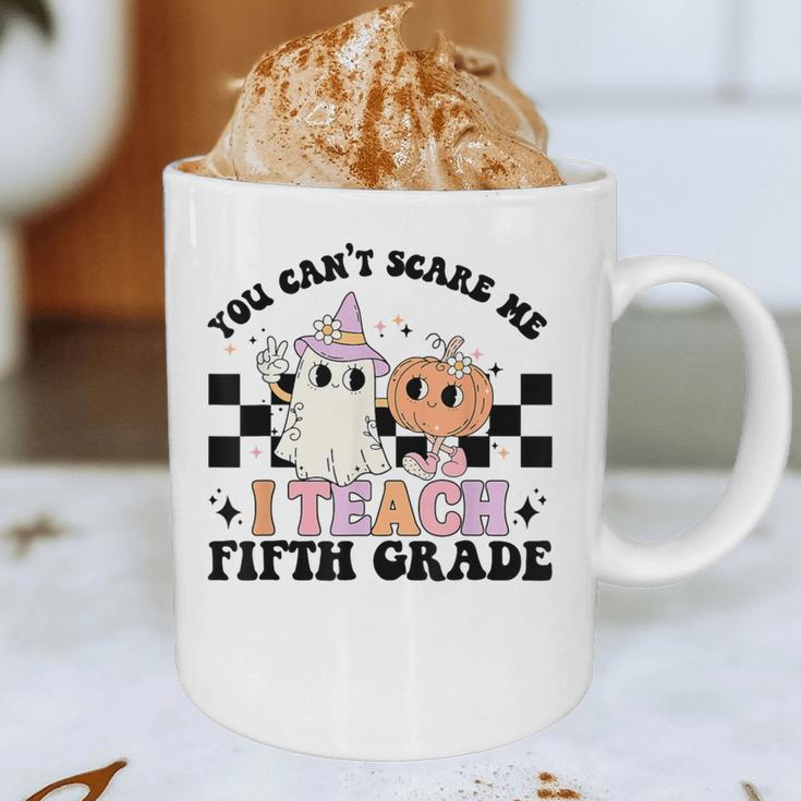 Retro You Can't Scare Me I Teach 5th Grade Teacher Halloween Graphic Print Coffee Mug, novelty gifts, funny gifts