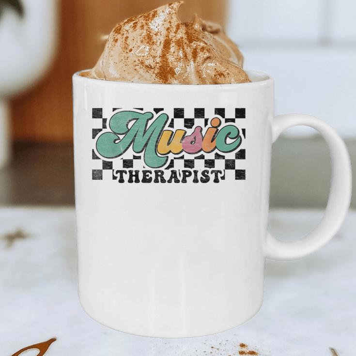 Retro Checkered Music Therapist Squad Music Therapy Teacher For Men Women Graphic Print Coffee Mug, novelty gifts, funny gifts Retro Checkered Music Therapist Squad Music Therapy Teacher For Men Women Graphic Print Coffee Mug, novelty gifts, funny gifts