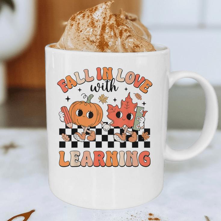 Retro Fall In Love With Learning Autumn Pumpkin Teacher Graphic Print Coffee Mug, novelty gifts, funny gifts Retro Fall In Love With Learning Autumn Pumpkin Teacher Graphic Print Coffee Mug, novelty gifts, funny gifts