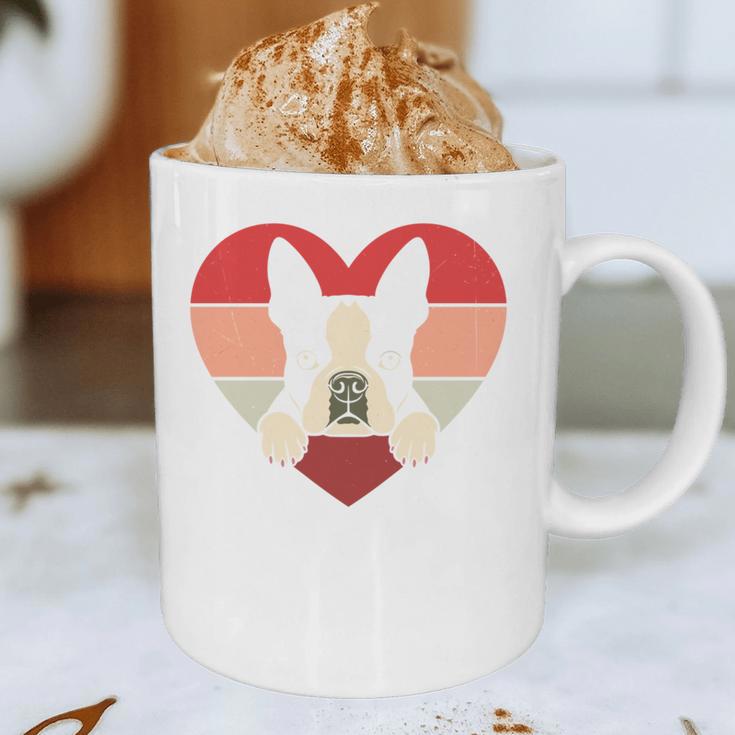 Retro Heart Boston Terrier Dog Vintage Valentine Graphic Print Coffee Mug, novelty gifts, funny gifts