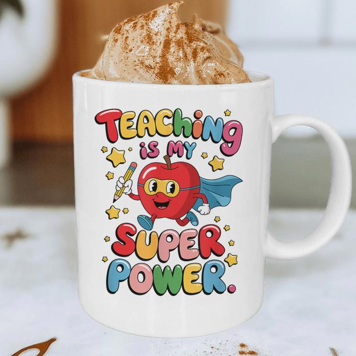 Retro Teaching Is My Superpower Apple Teacher Appreciation Graphic Print Coffee Mug, novelty gifts, funny gifts Retro Teaching Is My Superpower Apple Teacher Appreciation Graphic Print Coffee Mug, novelty gifts, funny gifts