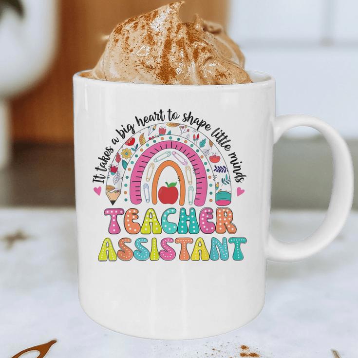 It Takes A Big Heart To Shape Little Minds Teacher Assistant Graphic Print Coffee Mug, novelty gifts, funny gifts