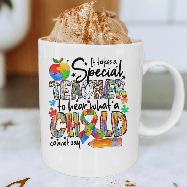 It Takes A Special Teacher To Hear What A Child Cannot Say Graphic Print Coffee Mug, novelty gifts, funny gifts