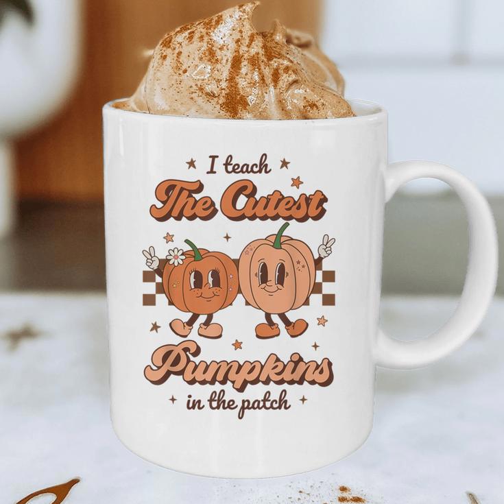 I Teach The Cutest Pumpkins In The Patch Retro Teacher Fall Graphic Print Coffee Mug, novelty gifts, funny gifts