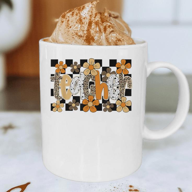 Teacher Appreciation Boho Floral Leopard Checkered Graphic Print Coffee Mug, novelty gifts, funny gifts Teacher Appreciation Boho Floral Leopard Checkered Graphic Print Coffee Mug, novelty gifts, funny gifts