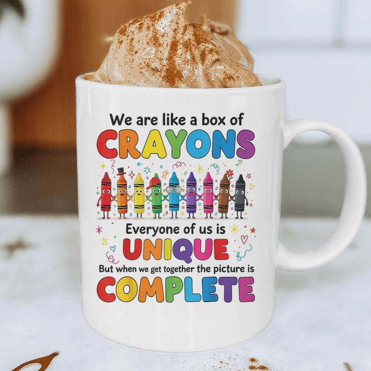 Teacher We Are Like a Box Of Crayons Back To School Graphic Print Coffee Mug, novelty gifts, funny gifts