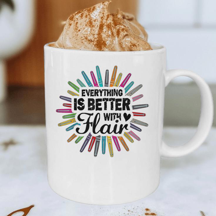 Teacher Flair Pen Art Lover School Supplies Graphic Print Coffee Mug, novelty gifts, funny gifts Teacher Flair Pen Art Lover School Supplies Graphic Print Coffee Mug, novelty gifts, funny gifts