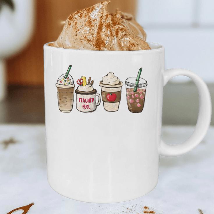Teacher Fuel Coffee Teacher Mug Latte Iced Coffee Fall Graphic Print Coffee Mug, novelty gifts, funny gifts
