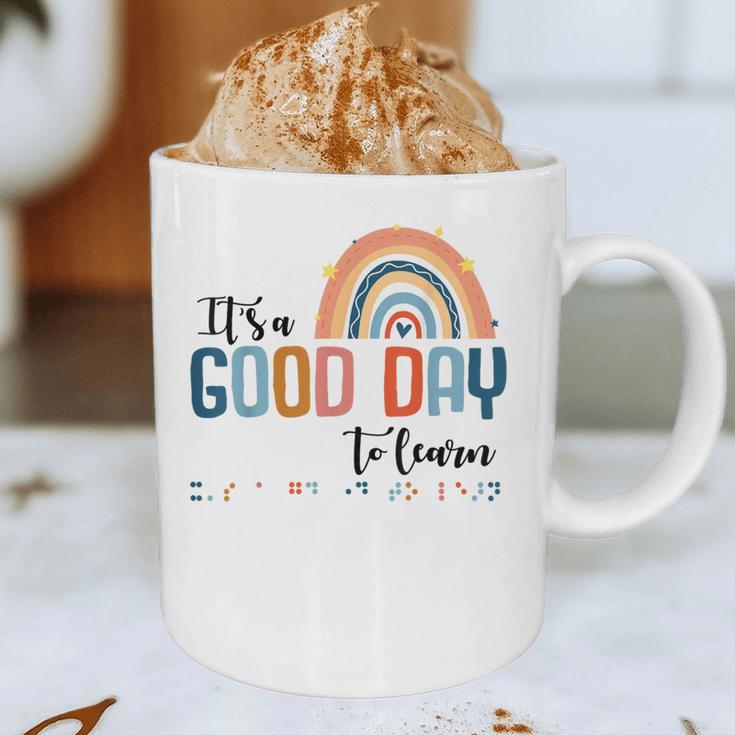 Teacher Of Visually Impaired Braille A Good Day To Learn Graphic Print Coffee Mug, novelty gifts, funny gifts