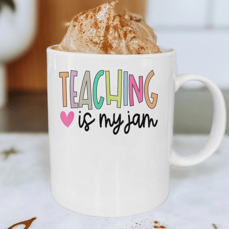Teaching Is My Jam For Women Teacher Cute Teachers Outfit Graphic Print Coffee Mug, novelty gifts, funny gifts
