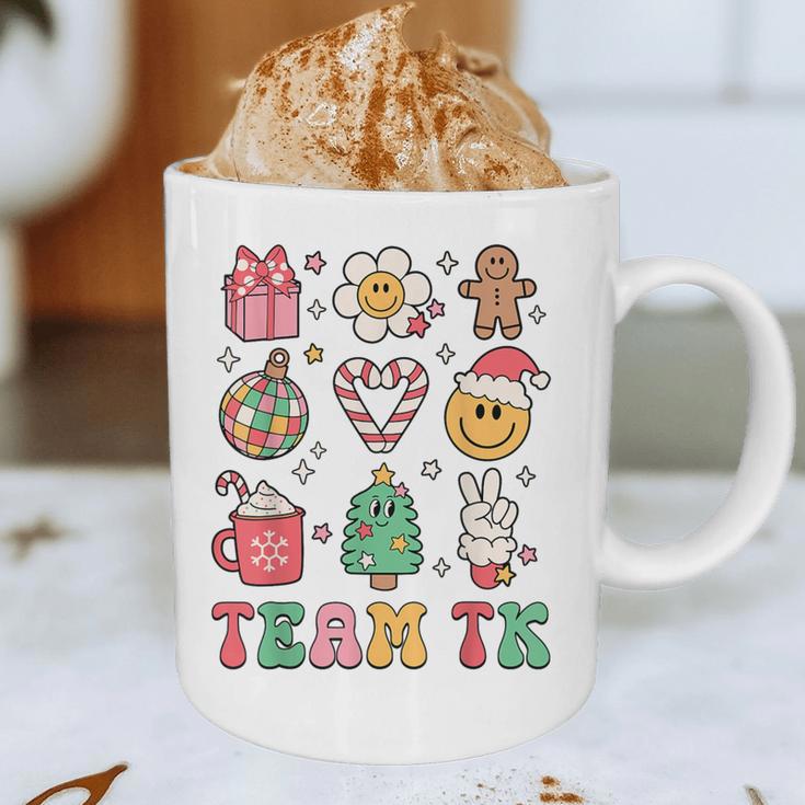 Team TK Teacher Christmas Groovy Smile Face Girl Boy Kid TK Graphic Print Coffee Mug, novelty gifts, funny gifts Team TK Teacher Christmas Groovy Smile Face Girl Boy Kid TK Graphic Print Coffee Mug, novelty gifts, funny gifts