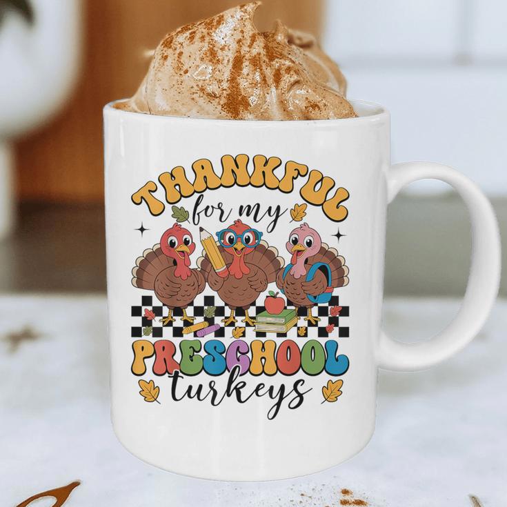Thankful For My Preschool Turkeys Thanksgiving Teacher Fall Graphic Print Coffee Mug, novelty gifts, funny gifts Thankful For My Preschool Turkeys Thanksgiving Teacher Fall Graphic Print Coffee Mug, novelty gifts, funny gifts