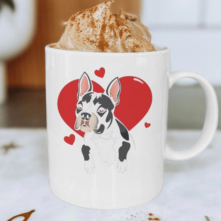 Valentine's Day Boston Terrier Heart Graphic Print Coffee Mug, novelty gifts, funny gifts