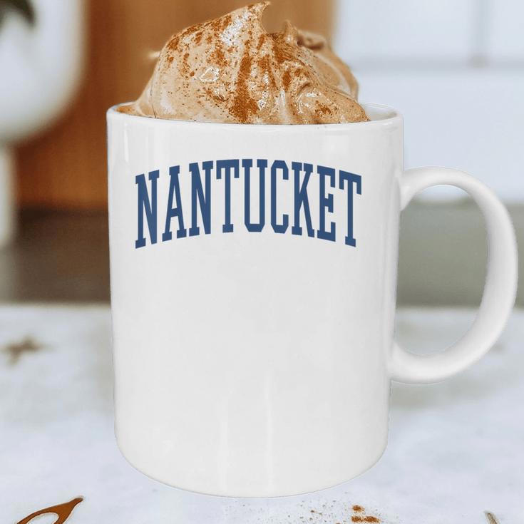 Varsity Grey Nantucket Graphic Print Coffee Mug, novelty gifts, funny gifts