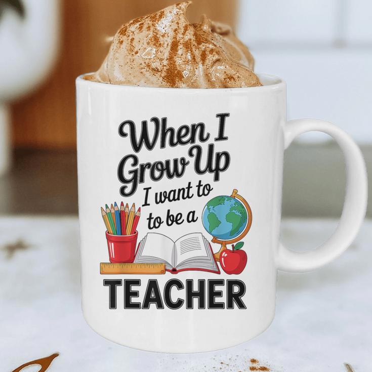 When I Grow Up I Want To Be Teacher Kids Graphic Print Coffee Mug, novelty gifts, funny gifts