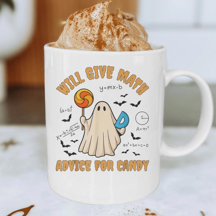 Will Give Math Advice For Candy Math Ghost Teacher Halloween Graphic Print Coffee Mug, novelty gifts, funny gifts