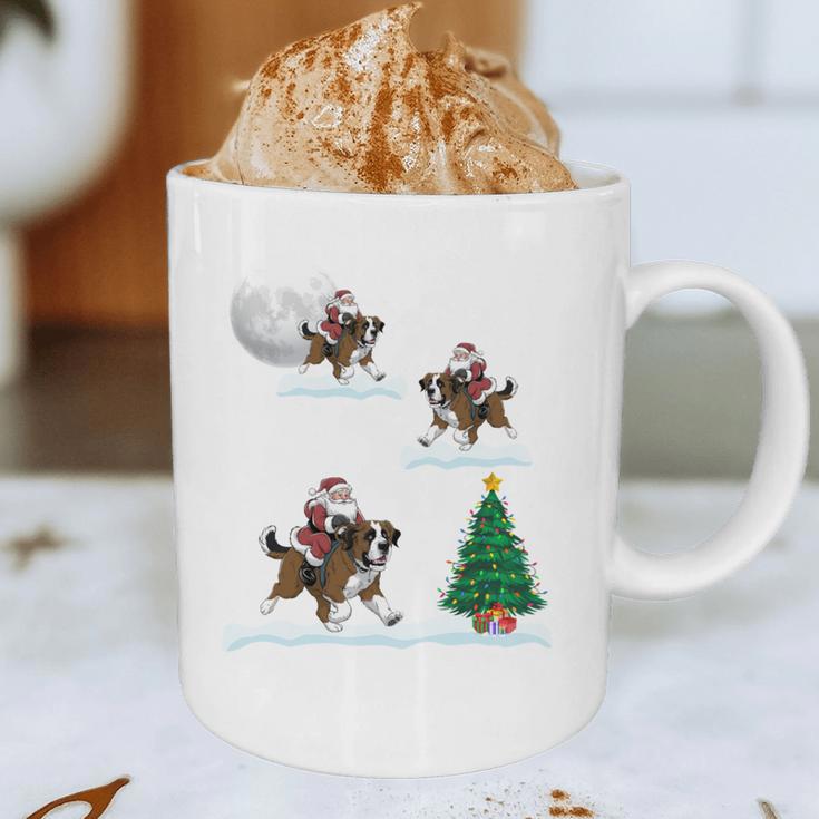 Xmas Lighting Tree Santa Riding Boston Terrier Christmas Graphic Print Coffee Mug, novelty gifts, funny gifts