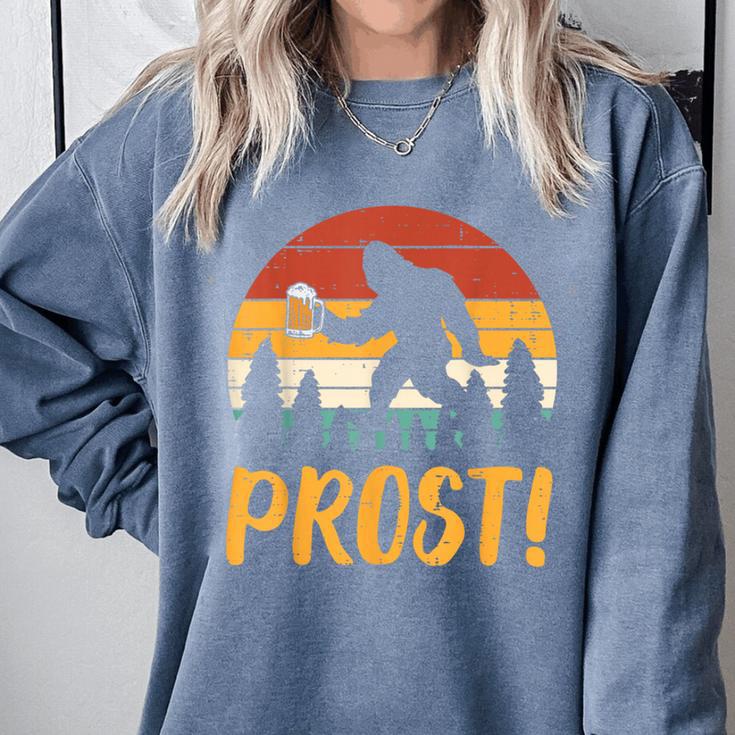 Bigfoot Sasquatch Prost Retro Bavarian Oktoberfest Men Women Comfort Colors Sweatshirt