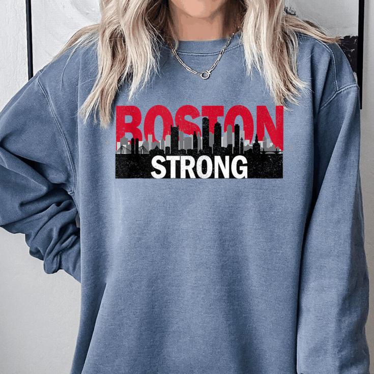 Boston Strong Logo Vintage Boston City Skyline Comfort Colors Sweatshirt