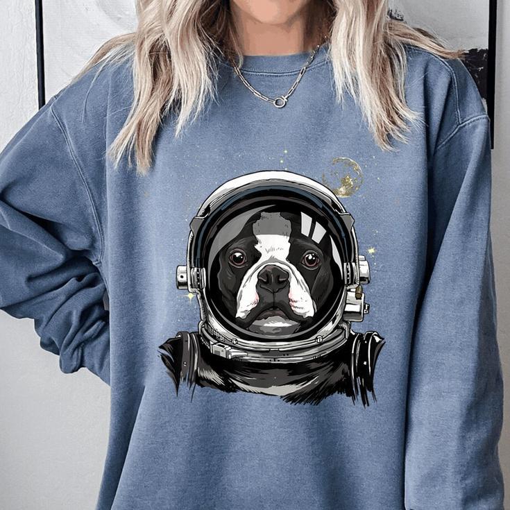 Boston Terrier Astronaut Shirt Spaceman Dog Space Lover Comfort Colors Sweatshirt