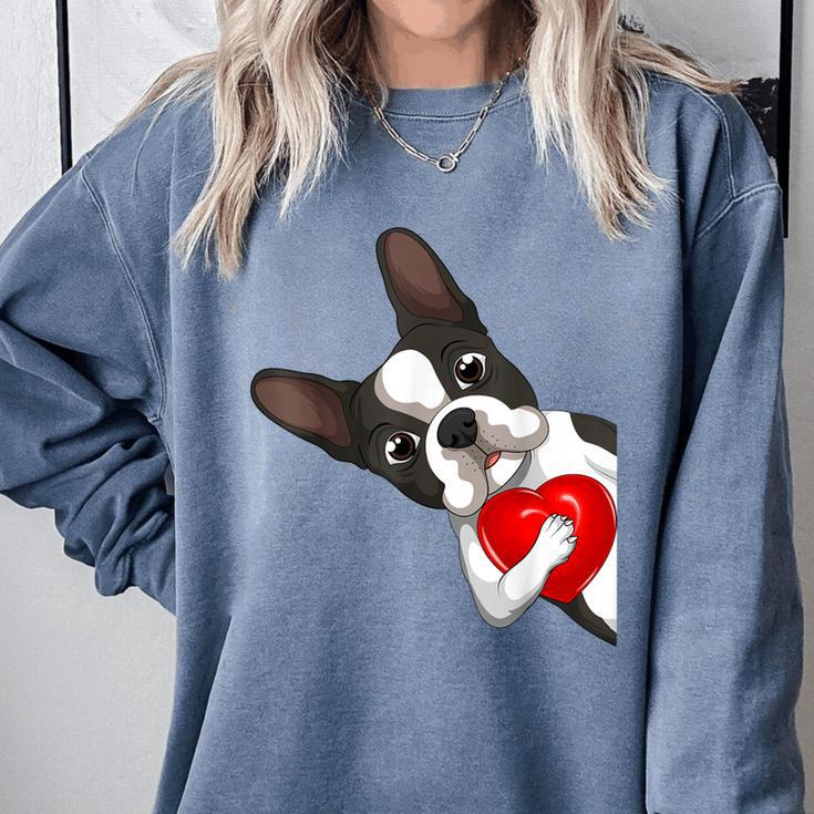 Boston Terrier Bostie Dog Kids Women Girls Comfort Colors Sweatshirt