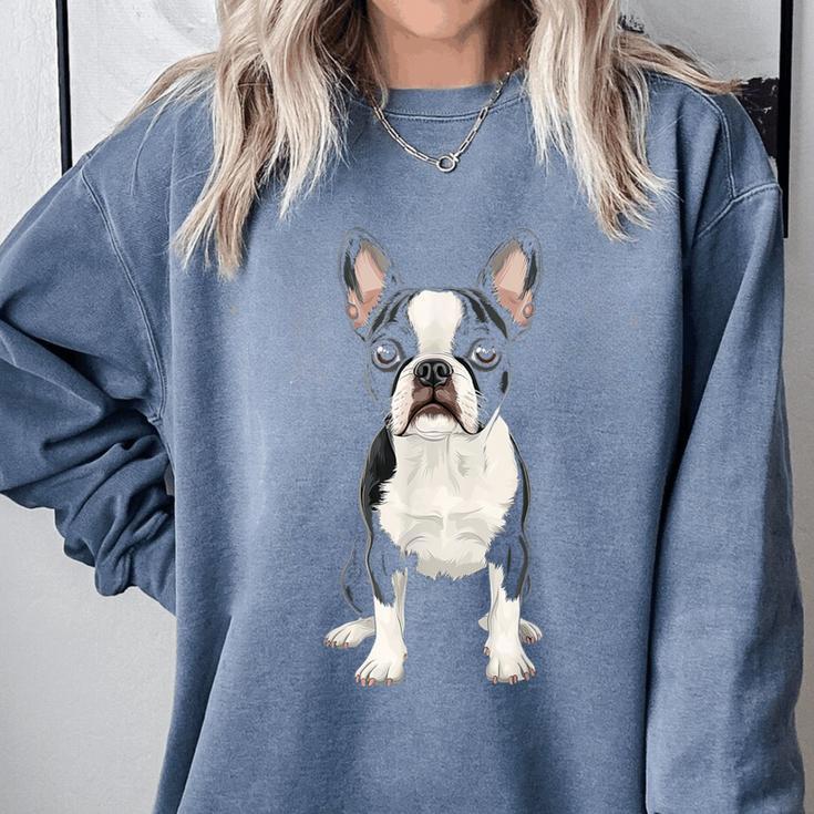 Boston Terrier Dog Motif Pet Art Boston Terrier For Men Women Kids Comfort Colors Sweatshirt