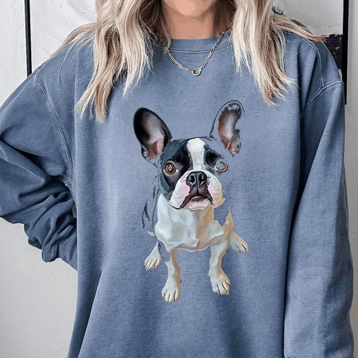 Boston Terrier Dog Motif Pet Art Boston Terrier Men Women Kids Comfort Colors Sweatshirt