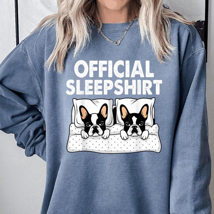 Boston Terrier Dog Official Sleep Pajamas Nightgown Comfort Colors Sweatshirt