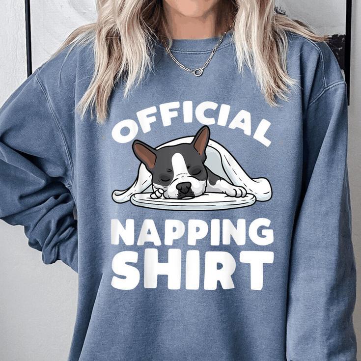 Boston Terrier Dog Official Sleeping Shirt Men Women Kids Comfort Colors Sweatshirt