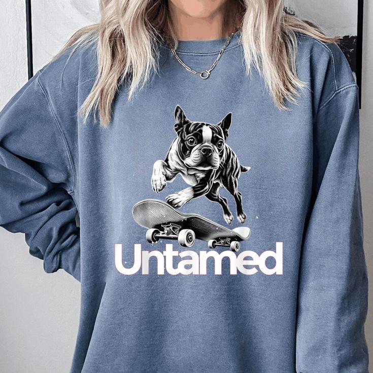 Boston Terrier Dog Untamed For Men Women Comfort Colors Sweatshirt