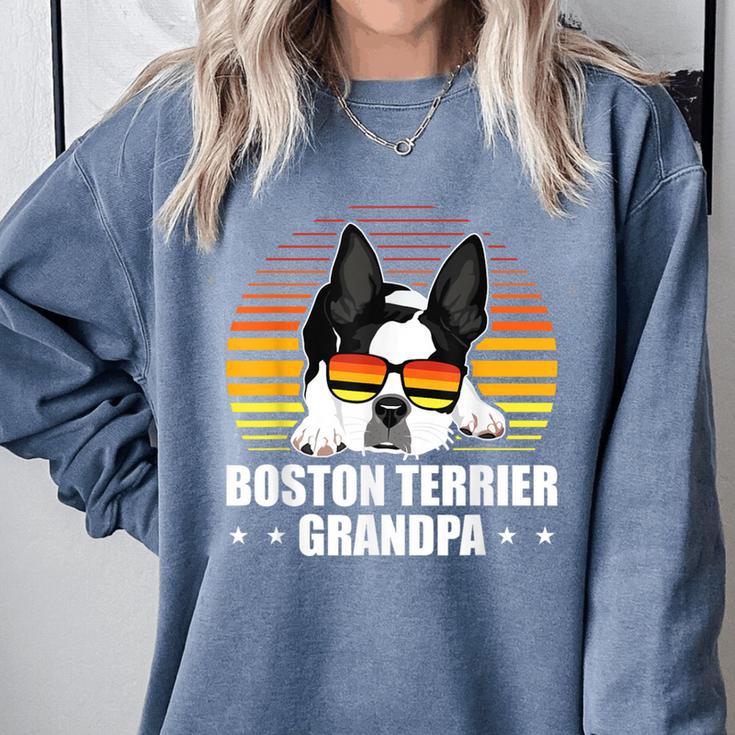 Boston Terrier Grandpa Dog Owner Boston Terrier Comfort Colors Sweatshirt