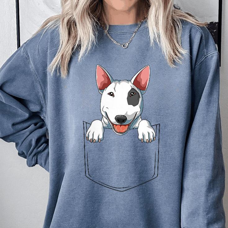 Bull Terrier Pocket Bull Terrier Peeking Out Pocket Comfort Colors Sweatshirt