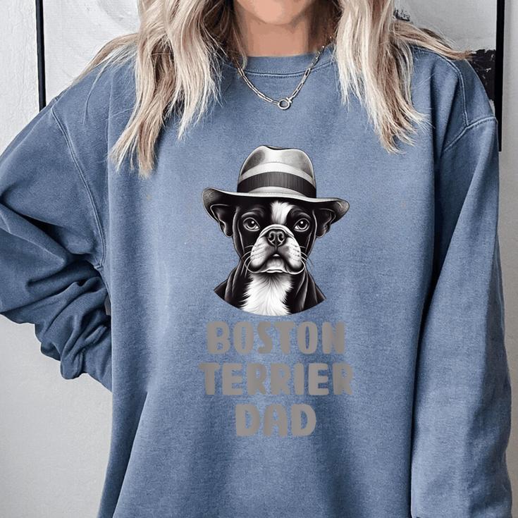 Cute Boston Terrier Dad Dog Lovers Puppy Bostie Owner Comfort Colors Sweatshirt