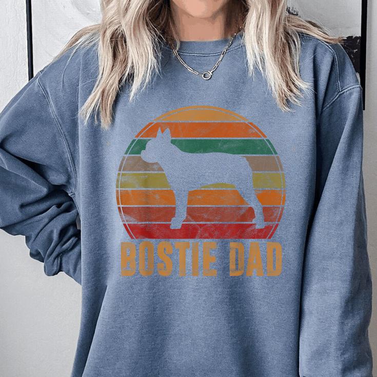 Retro Boston Terrier Dad Dog Owner Pet Bostie Father Comfort Colors Sweatshirt