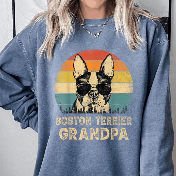 Vintage Boston Terrier Grandpa Dog Lovers Father's Day Comfort Colors Sweatshirt