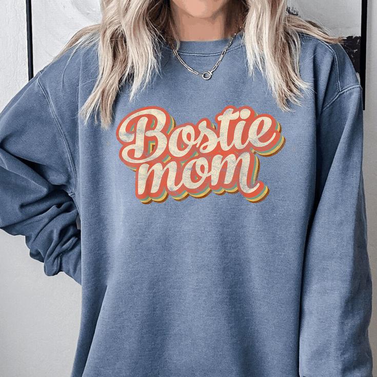Vintage Boston Terrier Mom Dog Lover Pet Bostie Mama Men Women Girls Kids Comfort Colors Sweatshirt