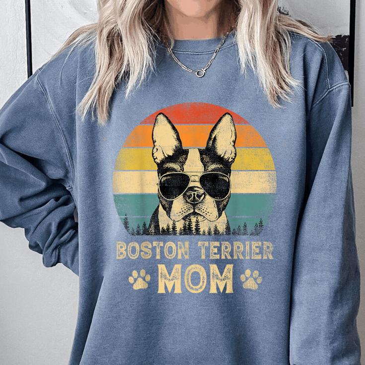 Vintage Boston Terrier Mom Dog Lovers Mother's Day Comfort Colors Sweatshirt