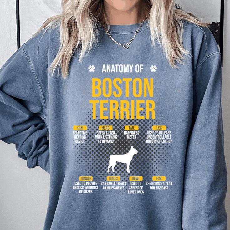 Anatomy Of Boston Terrier Dog Lover Comfort Colors Sweatshirt