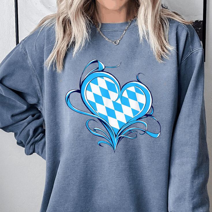 Bavarian Flag As Heart Blue Diamond Bavaria Comfort Colors Sweatshirt