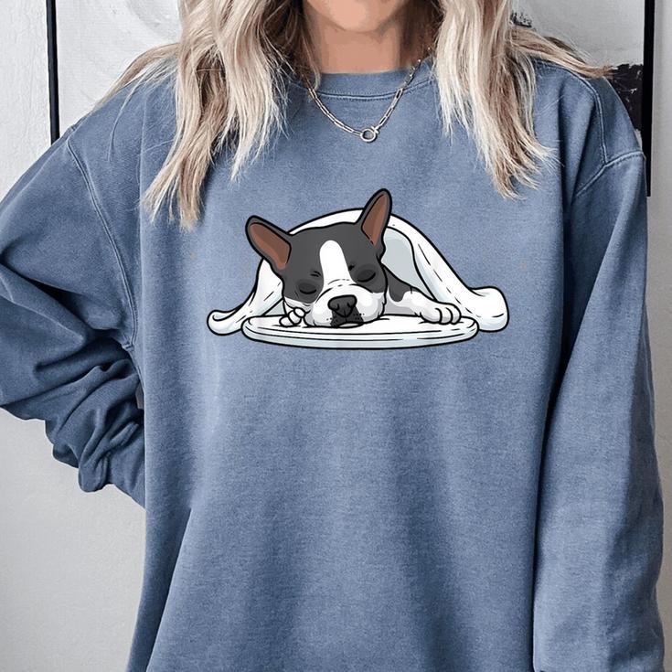 Boston Terrier Dog Official Sleeping Men Women Girls Kids Comfort Colors Sweatshirt