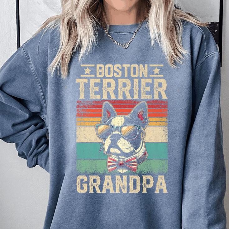 Boston Terrier Grandpa Dog Lover Father's Day Premium Comfort Colors Sweatshirt