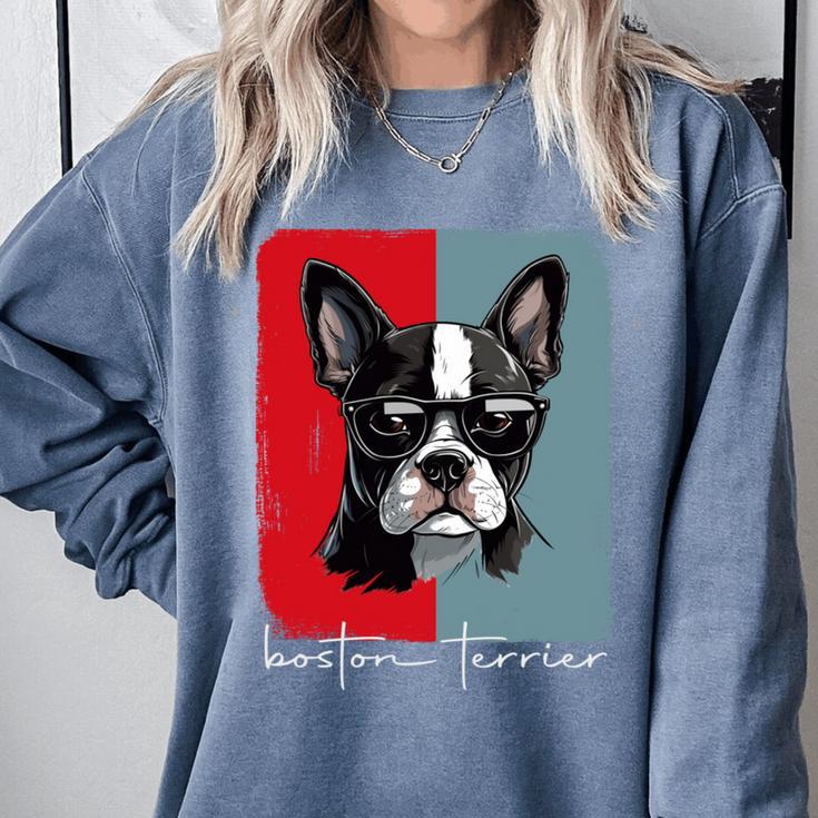 Retro Boston Terrier Dog Lover Bostie Mom Dad Dog Owner Comfort Colors Sweatshirt