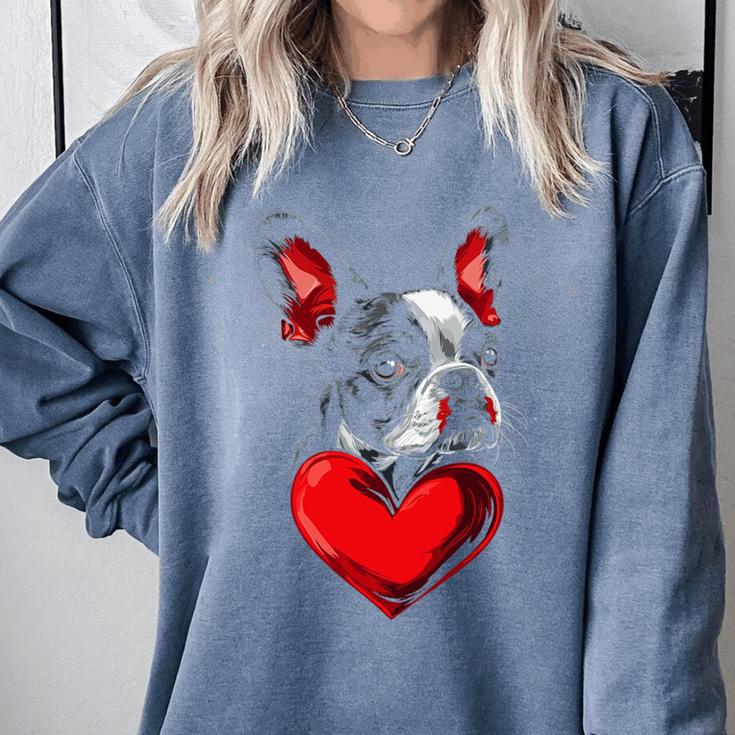 Valentine's Day Boston Terrier Dog Vector Comfort Colors Sweatshirt