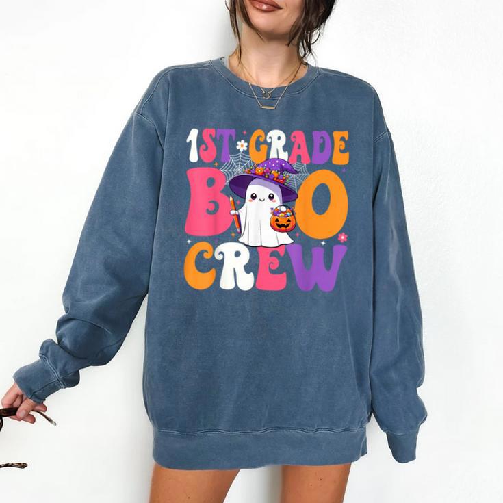 1st Grade Boo Crew Halloween First Grade Halloween Teacher Comfort Colors Sweatshirt