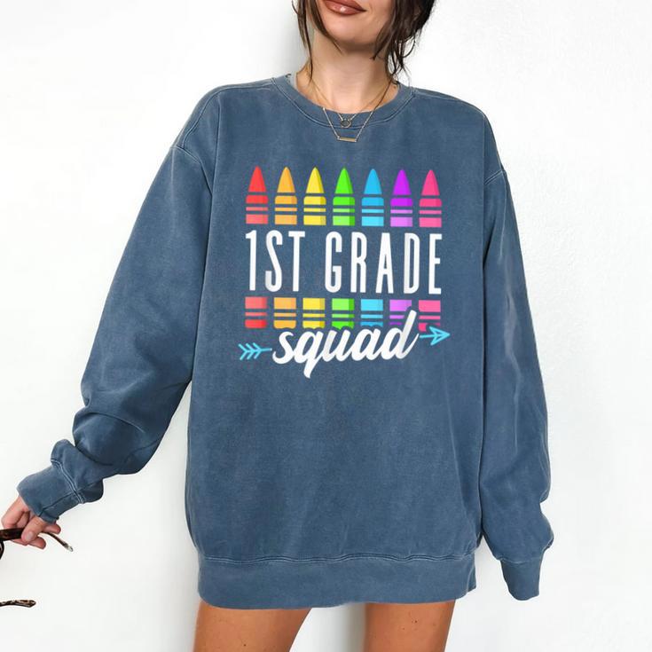 1st Grade Squad Back To School First Grade Teacher Boy Girl Comfort Colors Sweatshirt